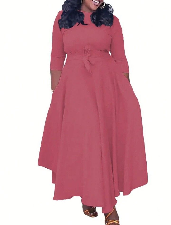 Classy One Shoulder Adjustable Sloping Neck Tie Waist Slim Fit Midi Dress Maxi Dress for Women orange saffron