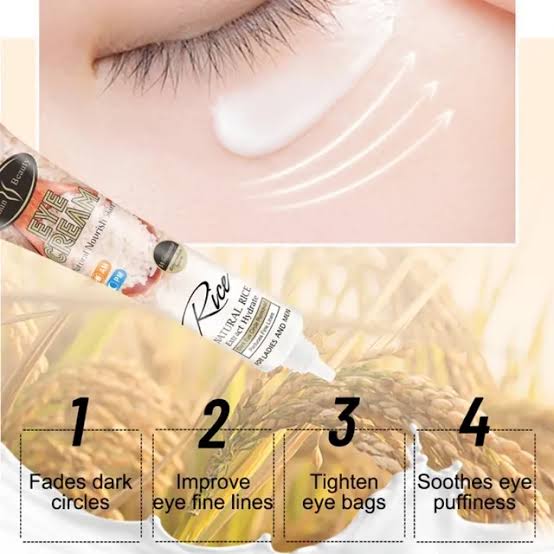 Natural Rice Eye Cream For Dark Circles Removal Anti- aging & Anti- wrinkle