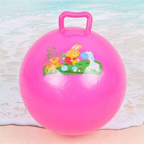 Inflatable PVC Beach Ball With Handle Assorted Colours - 22cm