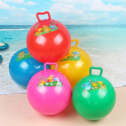 Inflatable PVC Beach Ball With Handle Assorted Colours - 22cm