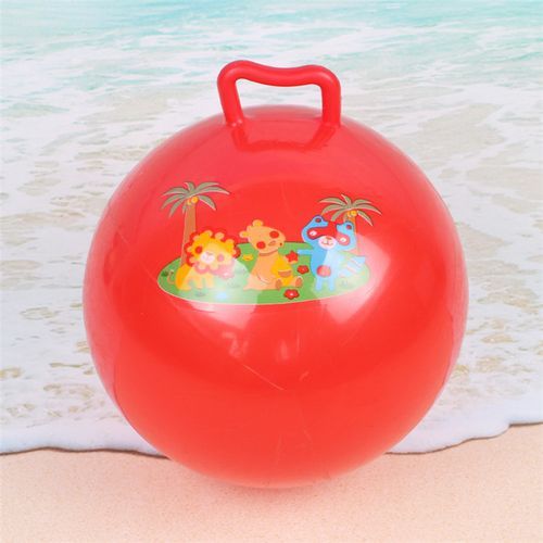 Inflatable PVC Beach Ball With Handle Assorted Colours - 22cm