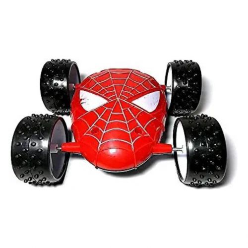 Two Sided Push & Go Plastic & Rubber Stunt Car For Kids Spiderman lighting Toy Car
