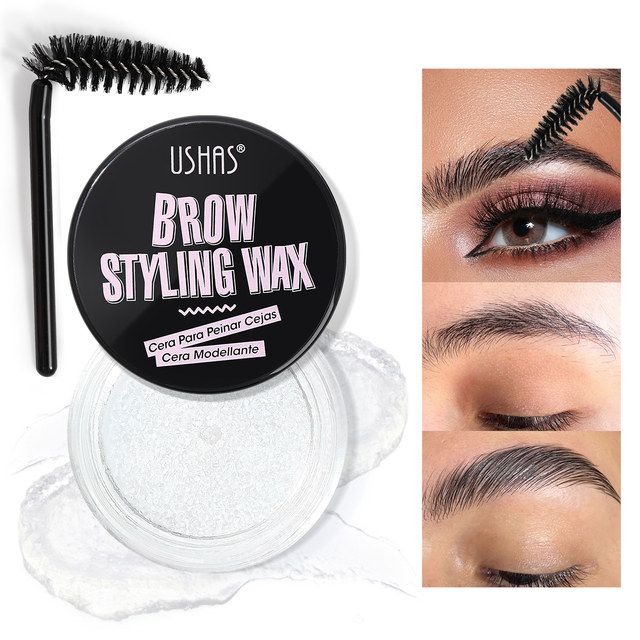 USHAS Transparent Eyebrow Styling Gel Waterproof Quick-drying Eyebrow Styling Wax with Brush Eyebrow Cosmetics MakeUp