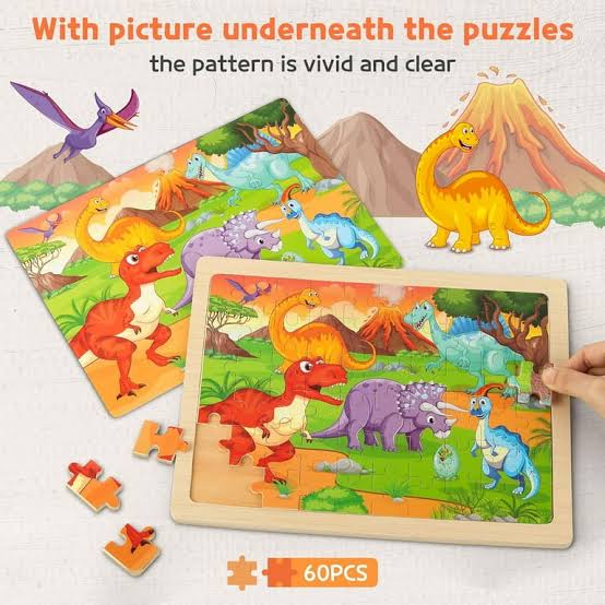 1 Wooden Puzzle for Kids 60 PCs Jigsaw Puzzle School Educational Toys Gifts for Children - 1Pc