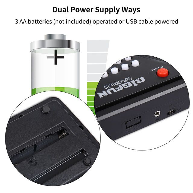 61-Key Electronic Keyboard Piano With LED Display, Microphone & Music Stand – Ideal For Beginners & Kids