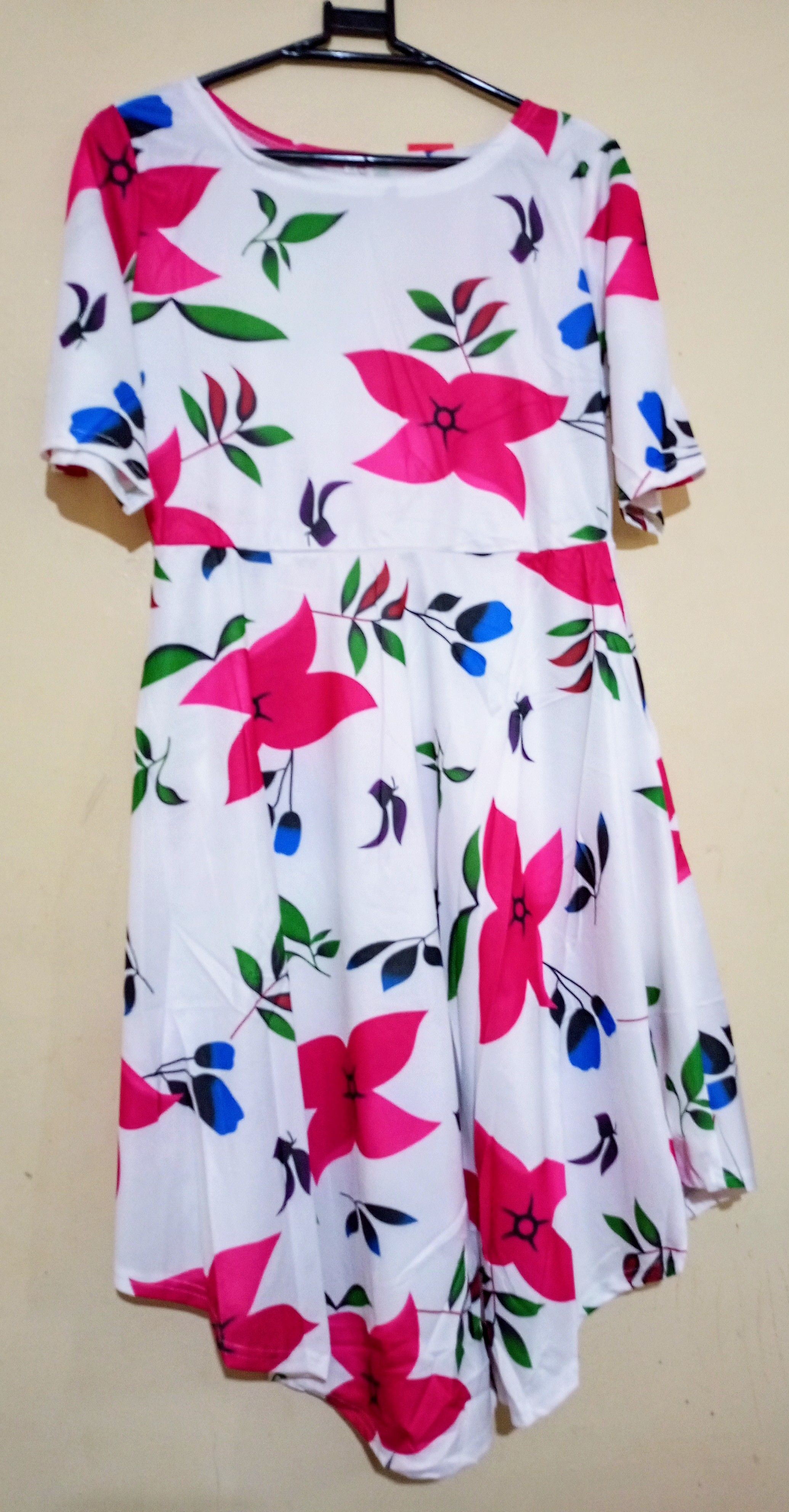 Women Casual Dresses Half Sleeve Floral Print Wrap Sundress Club Party Outfits Plus Size Sexy Midi Dress with Pockets