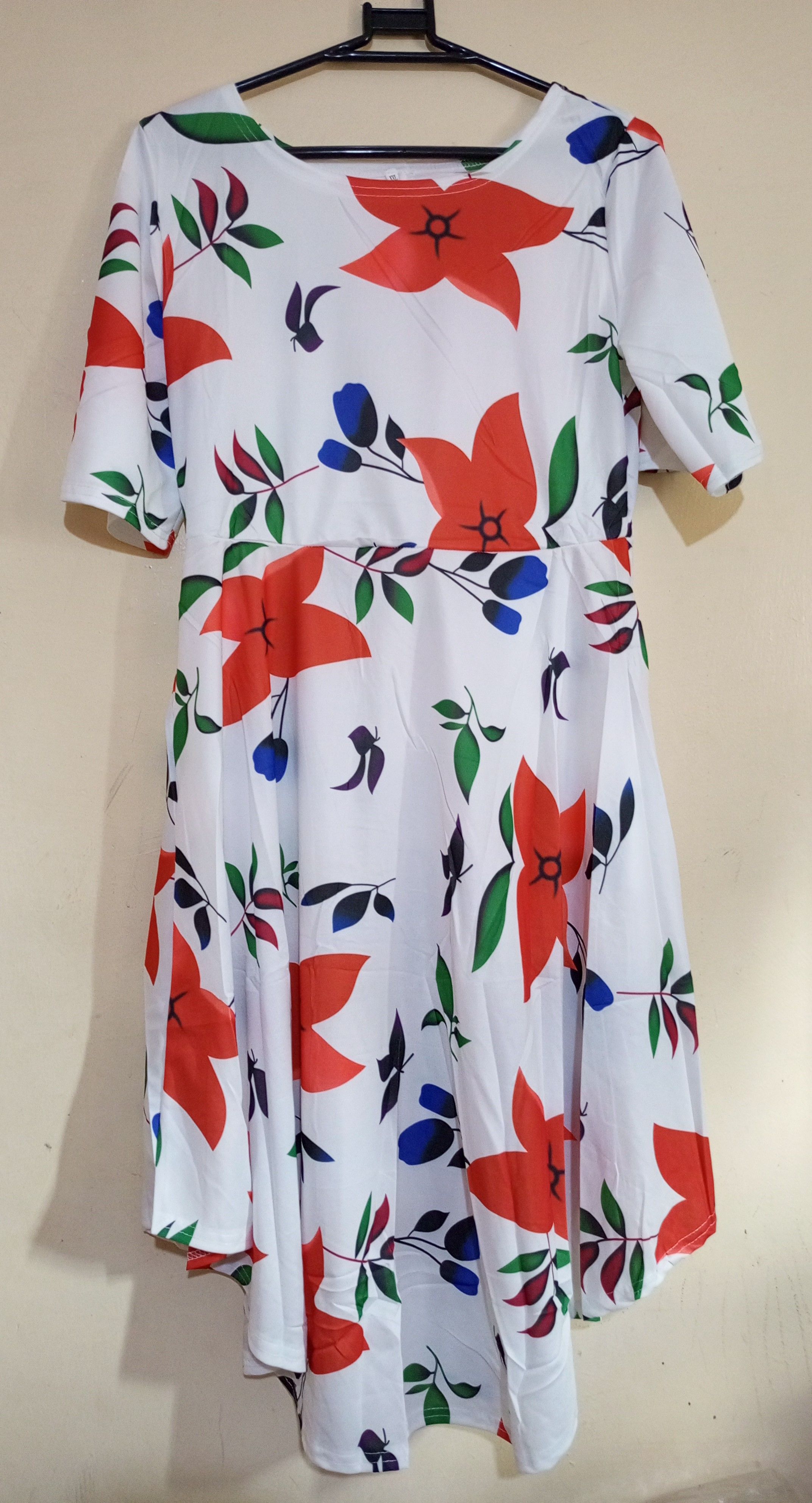 Women Casual Dresses Half Sleeve Floral Print Wrap Sundress Club Party Outfits Plus Size Sexy Midi Dress with Pockets