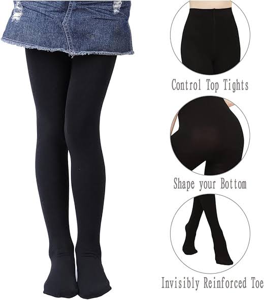 Black Cotton Rich Tights Girls Back To Schools Warm