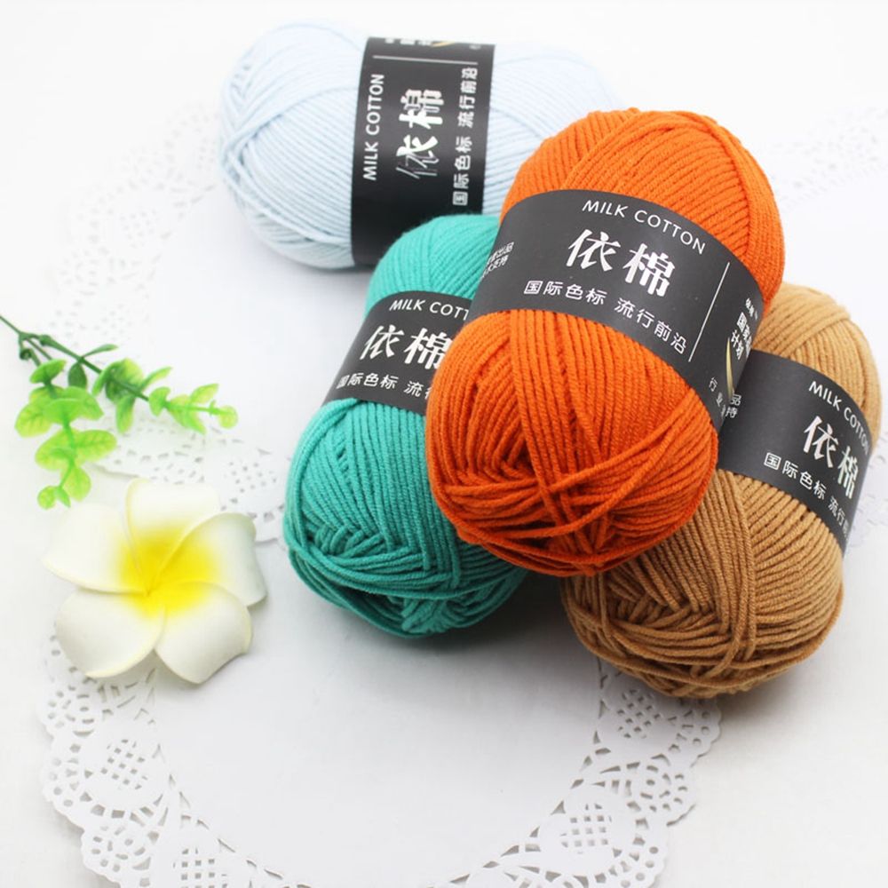 140 Yards 50g/Set 4ply Milk Cotton Knitting Yarn - Soft, Versatile, Durable, Easy to Use 10Pcs