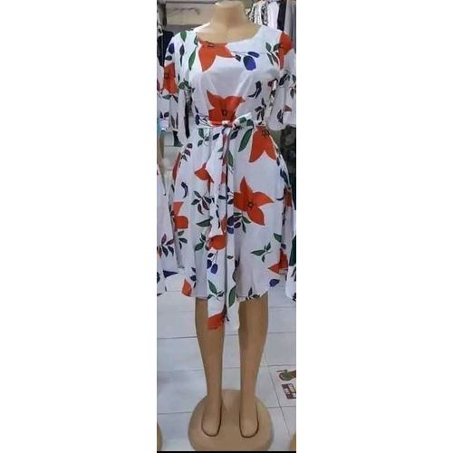 Women Casual Dresses Half Sleeve Floral Print Wrap Sundress Club Party Outfits Plus Size Sexy Midi Dress with Pockets