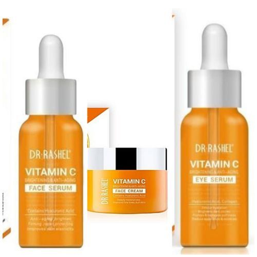 DISAAR Vitamin C Organic Orange Extract Skin Care Set Facial Wash Toner Serum Face Cream Moisturizing Reduce Wrinkles Hydrate 30ml+30ml+10ml+15g 4PCS