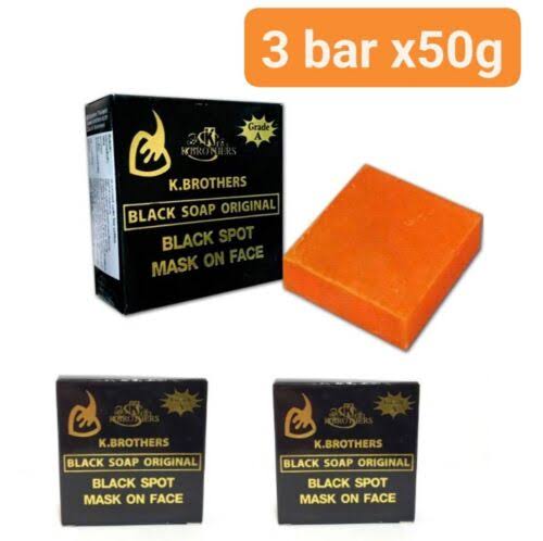 K Brothers Black Soap Original Black Spot Mask On Face 50g Soap