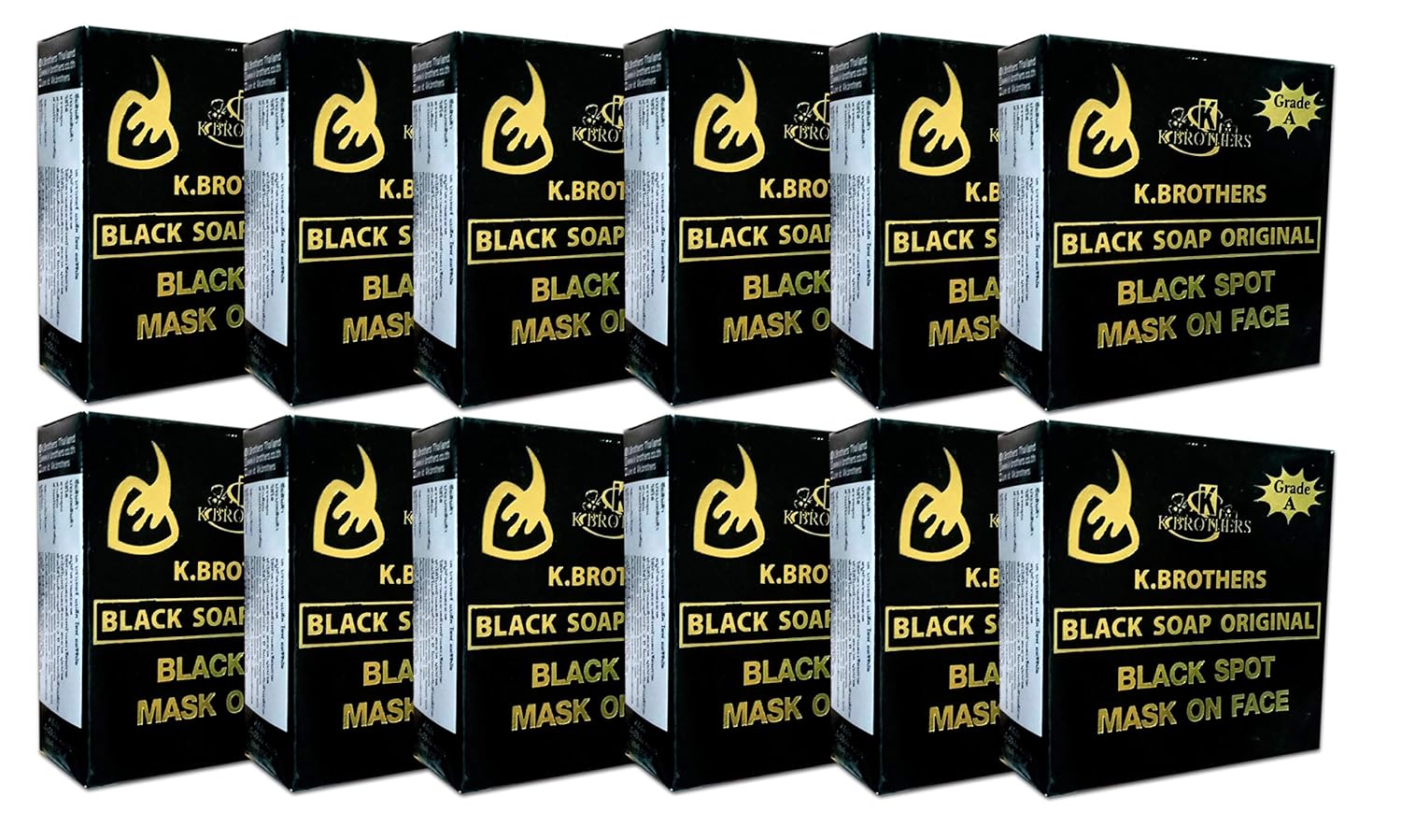 K Brothers Black Soap Original Black Spot Mask On Face 50g Soap