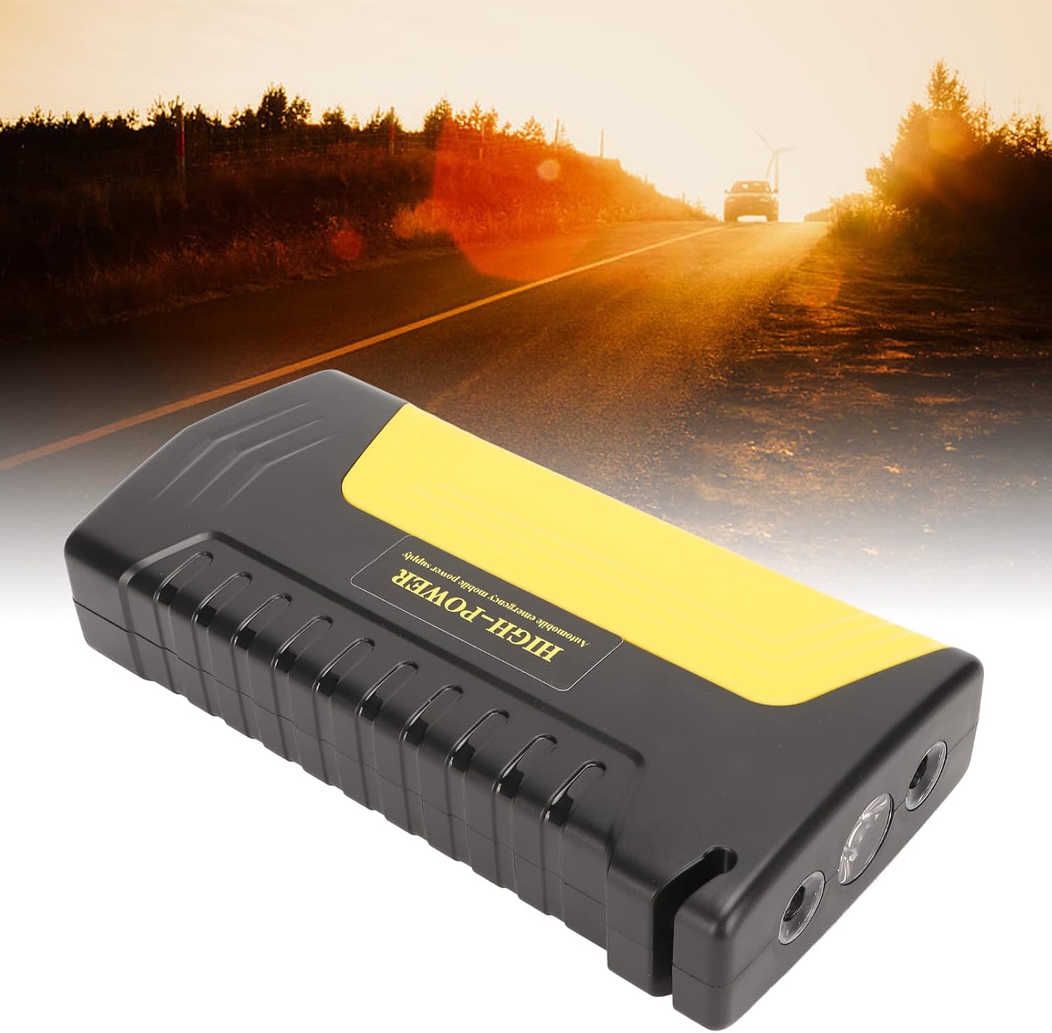 New Universal Car Battery Charger, 12V 600A 20000mAh Emergency Car Battery Jump Starter with Tyre Inflator & LED Light - Laptop & Phone Charger