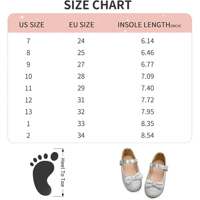 Girl's Silver Glitter Ballet Flats Soft Mary Jane Dress Party Shoes Non-Slip