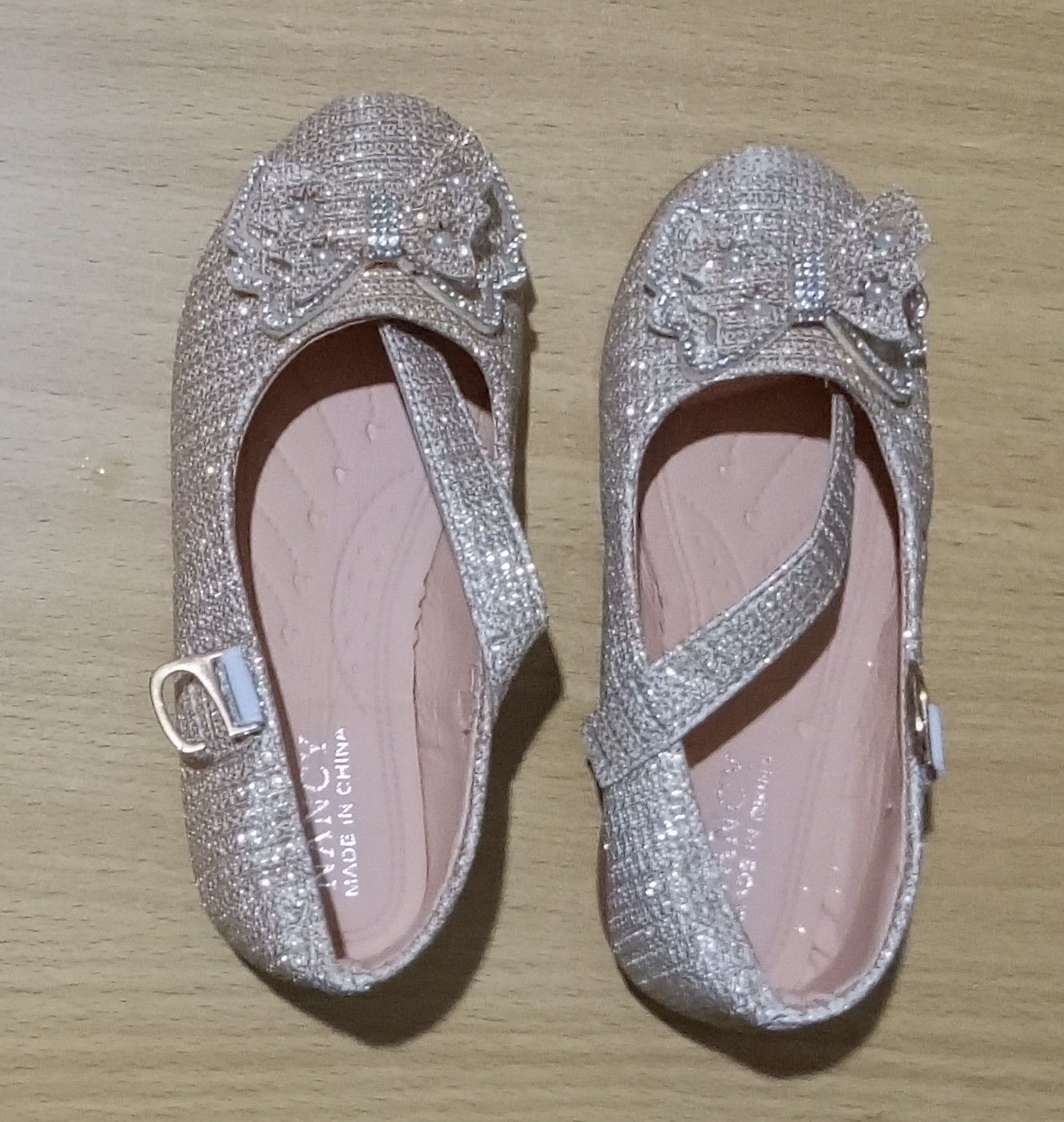 Girl's Black Glitter Ballet Flats Soft Mary Jane Dress Party Shoes Non-Slip