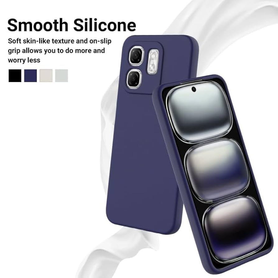 (Hot 50i Smart 9) Shockproof Liquid Silicone Back Case Cover with Smooth Interior and Full Camera Cover for Infinix Hot 50i_ Smart 9