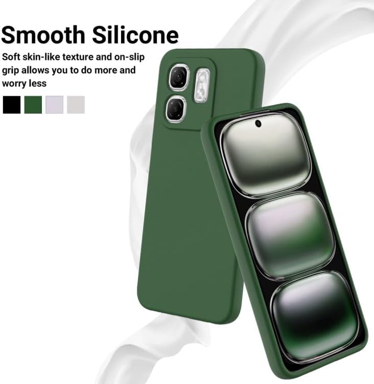(Hot 50i Smart 9) Shockproof Liquid Silicone Back Case Cover with Smooth Interior and Full Camera Cover for Infinix Hot 50i_ Smart 9
