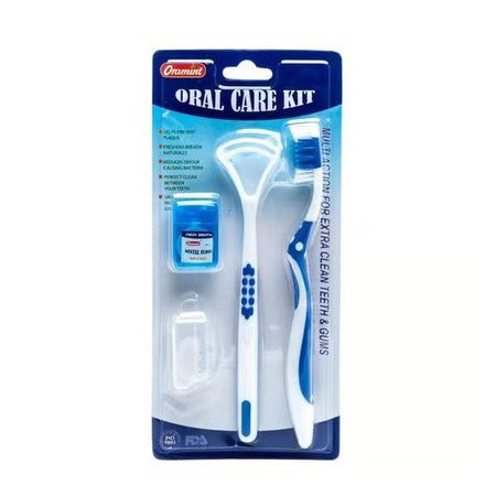 ORALMINT Oral Care Kit - Toothbrush, Toothbrush Cover, Tongue Cleaner & Dental Floss