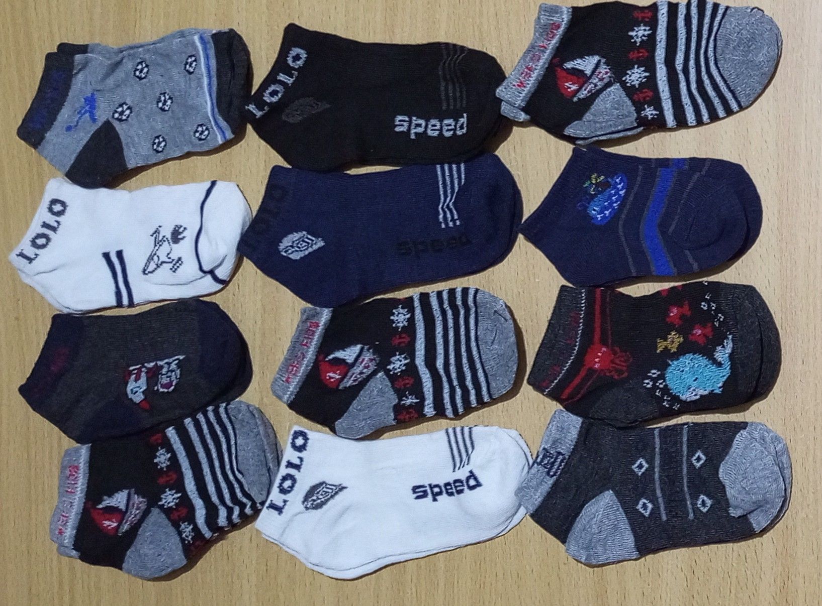 12 Pairs Children Girls Happy Socks Ankle Socks Mixed Sizes & Patterns for Ages 0-6yrs