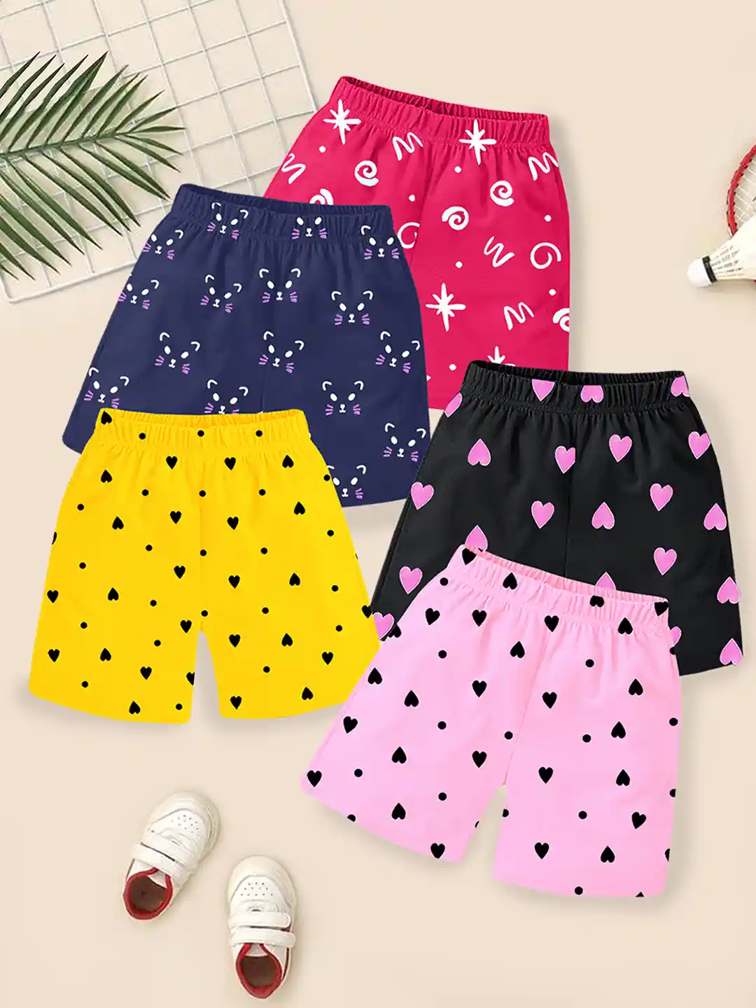 6Pcs Girls' Bloomers Hot pants Assorted Print Underwear Kids Panties Comfort Boxer Briefs Soft Material (2-4Years)