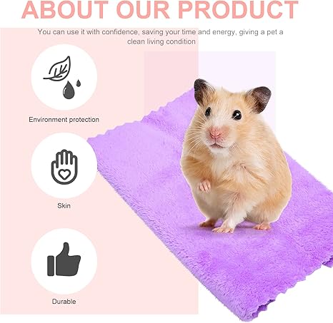 12 Pieces Guinea Pigs Blankets Guinea Pig Bedding Cage Liner Hamster Fleece Cage Liners Small Animal Blanket Bathe Towels Sleep Bedding