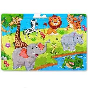 1 Animal Puzzle Wooden for Kids 60 PCs Jigsaw Puzzle School Educational Toys Gifts for Children - 1Pc