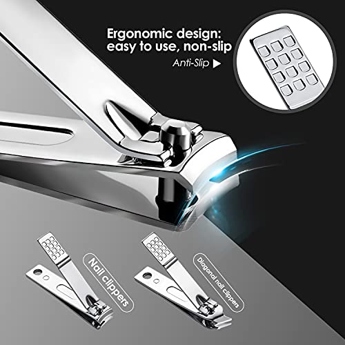 1Pc  Large Stainless Silver Nail Cutter Personal Nail Clipper For Toes And Fingers Unisex