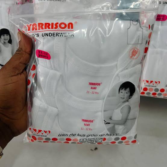 3Pcs High Quality Boys Cotton Vests - Black White And Grey