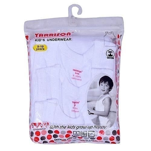 3Pcs High Quality Boys Cotton Vests - Black White And Grey