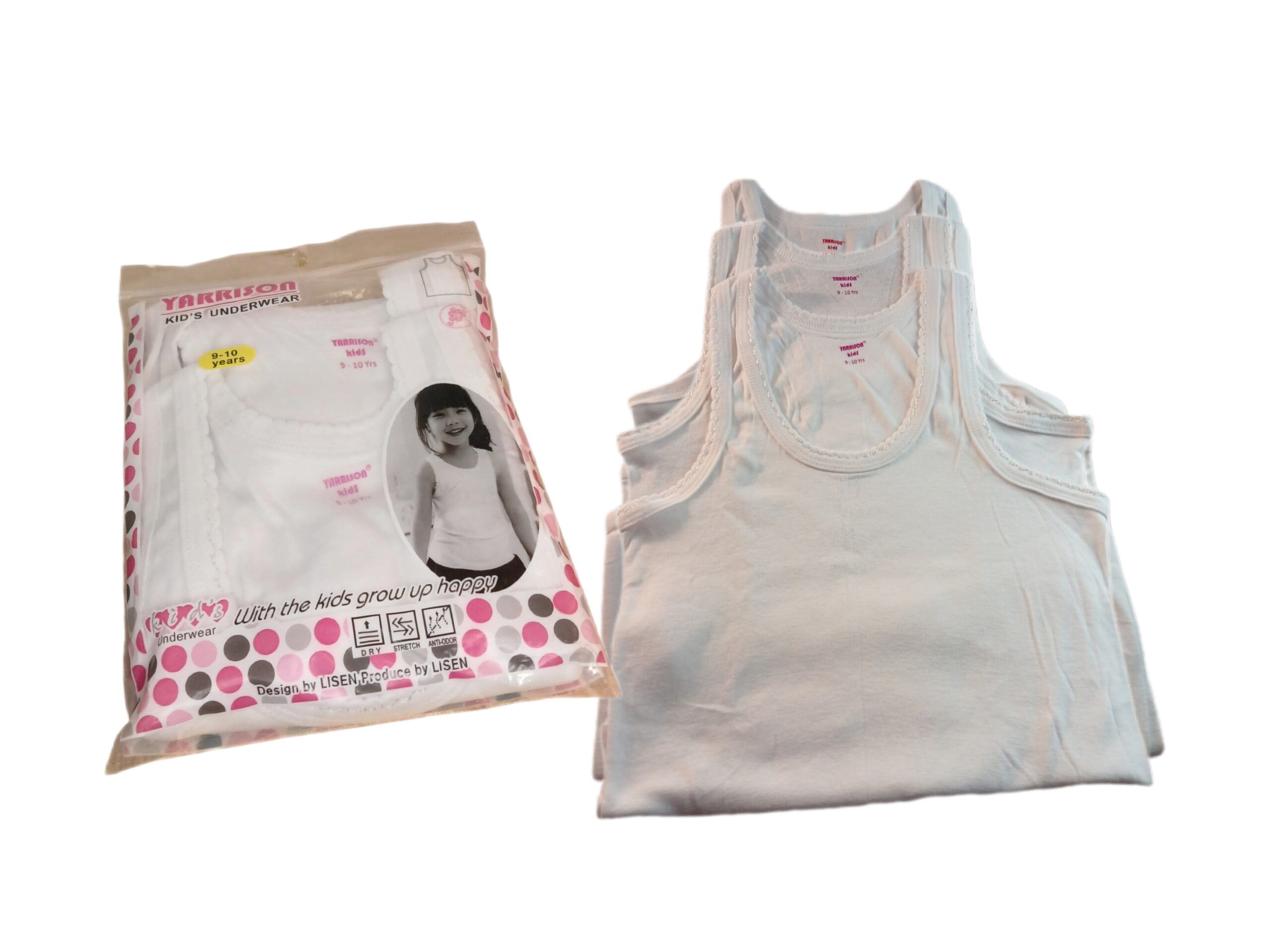 YARRISON 3Pcs High Quality Girls Cotton Vests