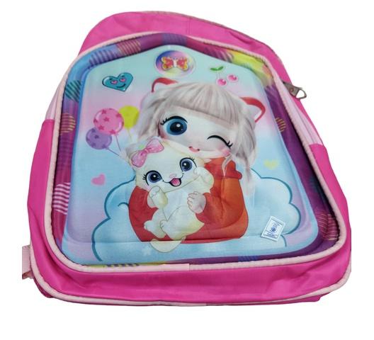 School Bag 3D Cartoon Characters for Girls 12 inchesAssorted Student backpack w/ tumbler handler