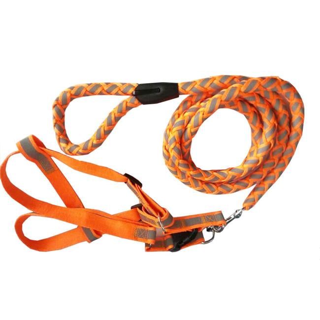 Reflective Stitched Easy Tension Adjustable 2-in-1 Dog Leash and Harness