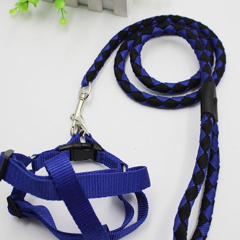 Small Adjustable Dog Harness Outdoor Walking Nylon Leash Lead Pets Durable Traction Training Rope