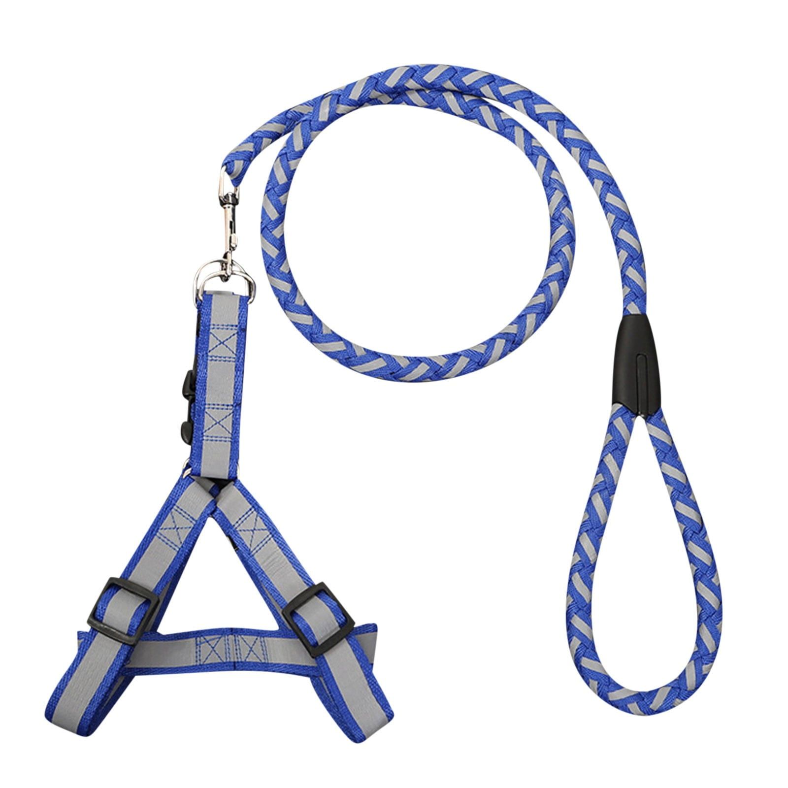 Small Adjustable Dog Harness Outdoor Walking Nylon Leash Lead Pets Durable Traction Training Rope