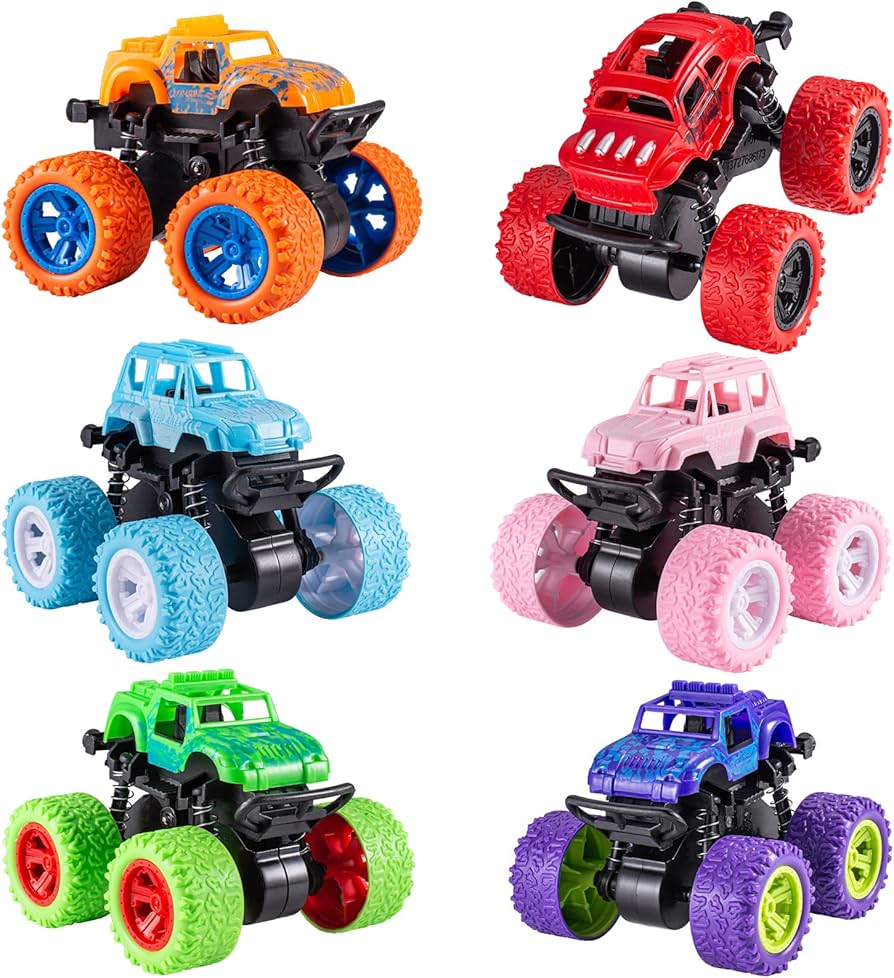 4Pcs Push & Friction Powered Monster Truck with Color Box Assorted Age- 3 Years & Above