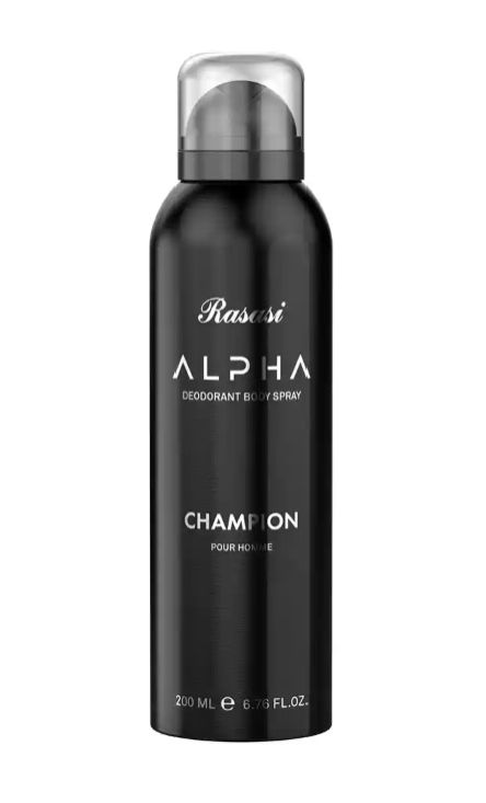 RASASI Alpha CHAMPION Deodorant For Men & Women - 200ml | Unisex Body Spray | Skin Friendly Deo | Long Lasting Body Spray | Odour Protection