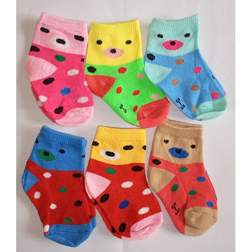 12Pairs Lovely Patterned Girls Unisex  Assorted Socks For Kids