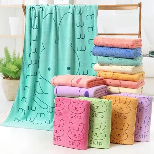 2Pcs Skip Towels Set Microfiber Hand and Face Towels Soft beautiful Colours