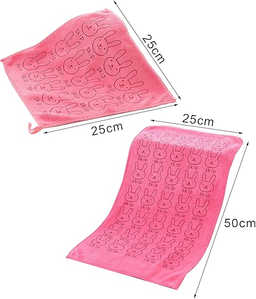 2Pcs Skip Towels Set Microfiber Hand and Face Towels Soft beautiful Colours