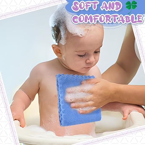 12 PCS Flannel Face Cloth, 12 X 12 Inch Soft Face Towels Reusable Facial Clean Cloth Wipes Quick Dry Baby Wash Cloth for  babies Adult Kids Beauty Spa Sport Routine