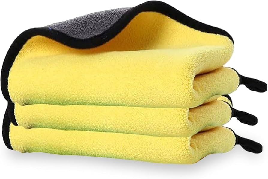 3Pcs Multipurpose Microfiber Cleaning Cloth - Highly Absorbent -Soft & Lint Free Multi-Colour Towels for Hands, Home, All Vehicles Bike, Car, (Pack of 3, 30 x 40 cm) - Semi Heavy Material