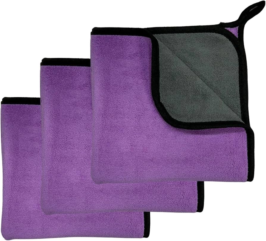 3Pcs Multipurpose Microfiber Cleaning Cloth - Highly Absorbent -Soft & Lint Free Multi-Colour Towels for Hands, Home, All Vehicles Bike, Car, (Pack of 3, 30 x 40 cm) - Semi Heavy Material