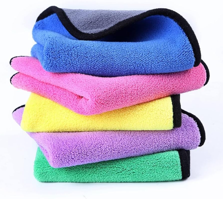 3Pcs Multipurpose Microfiber Cleaning Cloth - Highly Absorbent -Soft & Lint Free Multi-Colour Towels for Hands, Home, All Vehicles Bike, Car, (Pack of 3, 30 x 40 cm) - Semi Heavy Material