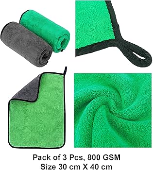 3Pcs Multipurpose Microfiber Cleaning Cloth - Highly Absorbent -Soft & Lint Free Multi-Colour Towels for Hands, Home, All Vehicles Bike, Car, (Pack of 3, 30 x 40 cm) - Semi Heavy Material