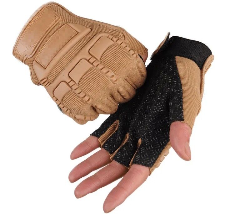 Fingerless Tactical Gloves Men Women Knuckles Protective Gear Hand Driving Climbing Cycling Bicycle Riding, Gym, Sports - Small Fitting, Unisex
