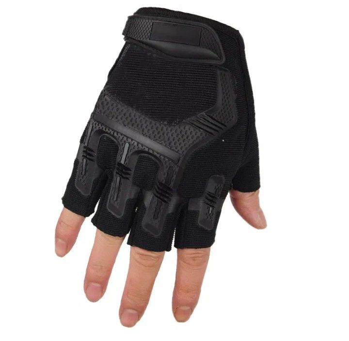Fingerless Tactical Gloves Men Women Knuckles Protective Gear Hand Driving Climbing Cycling Bicycle Riding, Gym, Sports - Small Fitting, Unisex