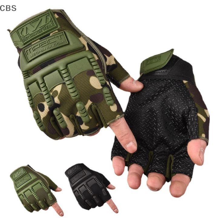 Fingerless Tactical Gloves Men Women Knuckles Protective Gear Hand Driving Climbing Cycling Bicycle Riding, Gym, Sports - Small Fitting, Unisex