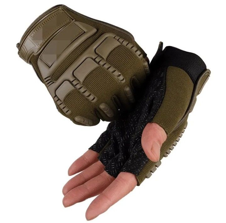 Fingerless Tactical Gloves Men Women Knuckles Protective Gear Hand Driving Climbing Cycling Bicycle Riding, Gym, Sports - Small Fitting, Unisex