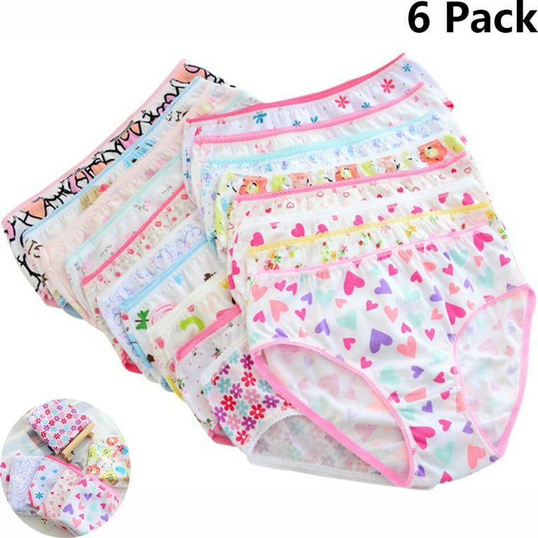 6Pcs Cotton Children Girls Underwear Baby Girl Lace Panty Kids Cute Cartoon Comfortable Panties Baby Clothing
